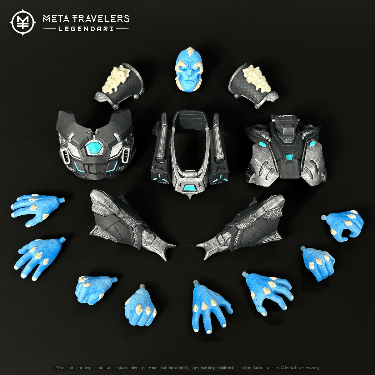 Legendari Prime accessories: chest plate, wrist guards, shin guards and hands